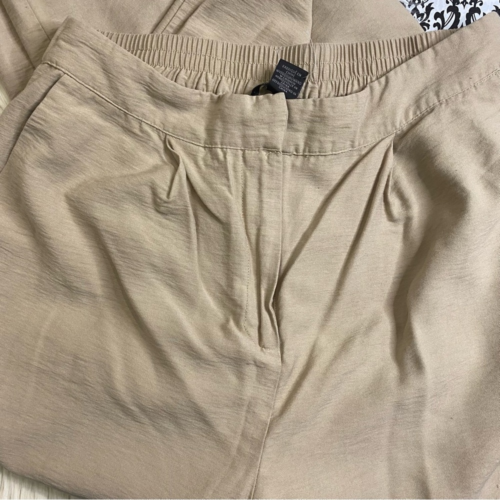 Christian Lacroix : size : L : light cream tan high-rise wide leg trouser pants - Picture 4 of 9